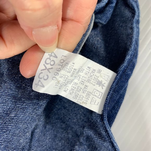 Vintage 1990s Roundhouse Mens Overalls 48 X 34 Dark Wash Blue Denim Cotton USA - Picture 4 of 11